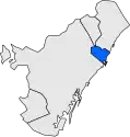 Location of the municipality of Sant Adrià de Besòs within the comarca of Barcelonès highlighted in blue.