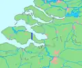 The route of the Canal through Zuid-Beveland