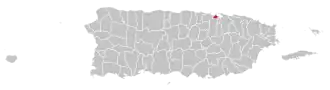 Map of Puerto Rico highlighting Cataño Municipality