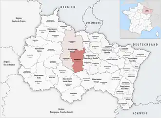 Location within the region Grand Est