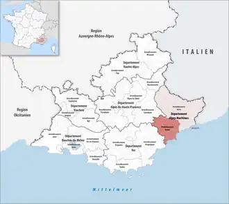 Location within the region Provence-Alpes-Côte d'Azur