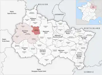 Location within the region Grand Est