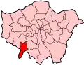 Location of the London Borough of Kingston upon Thames in Greater London