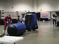 An indoor laser tag competition at Long Beach, California in 2011