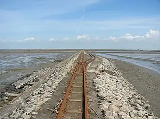 Siding half-way along the embankment