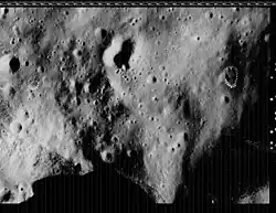 Southern rim of Gassendi A crater on August 17, 1967