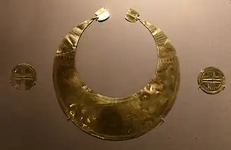Gold lunula and discs, Ireland, c. 2200 BC