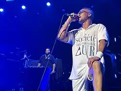 Lupe Fiasco performing at Ovation Hall in Atlantic City, July 22, 2023.