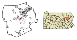 Location of Warrior Run in Luzerne County, Pennsylvania.