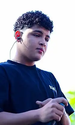 MC Abdul performing at UNRWA USA's Gaza 5k fundraising event in Dallas, Texas, on 28 September 2024