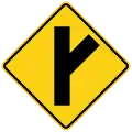 W2-3R Side road at an acute angle (right)