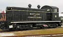 Locomotive #81, an EMD NW2 acquired in 1946, now at the Railroad Museum of Pennsylvania