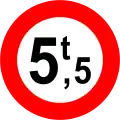 18f)&nbsp;— No vehicles weighing more than 5.5 tonnes