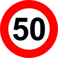 19a)&nbsp;— 50 km/h maximum speed limit