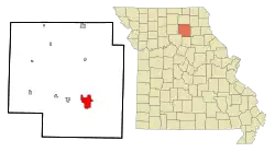 Location in Macon County and the state of Missouri