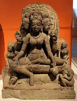 Matrika Brahmani sits in lalitasana, north India, 9th-century