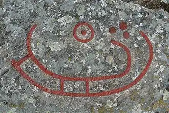 Solar boat petroglyph, Madsebakke at Bornholm, Denmark