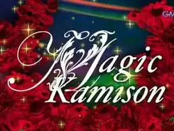 An image of a red dress. The series title is displayed on the center of the image.