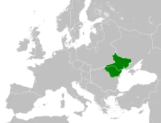 Territory inhabited by the Hungarians c. 814