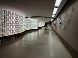 Tunnel beneath Main Street, which connects the plaza to Main Place and to the rest of the Akron sky-walks.