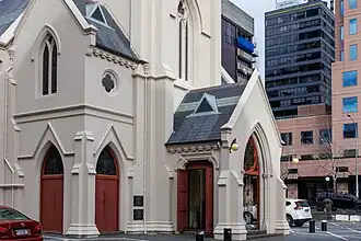 Main entrance, side view