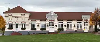 The town hall and school
