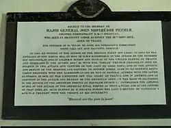 Major General John Montresor Pilcher Plaque