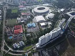 Sky viewpoint to the stadium