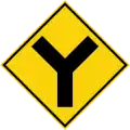 Road junction on the left and right