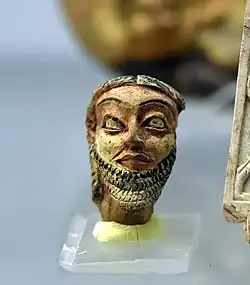 Male head from Dur-Kurigalzu, Iraq, Kassite, reign of Marduk-apla-iddina I. Iraq Museum