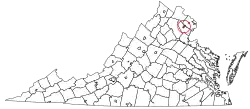 Manassas highlighted in the Commonwealth of Virginia