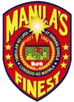 Manila Police District patch depicting the department logo, including the old arms of the City of Manila