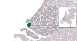 Highlighted position of Westvoorne in a municipal map of South Holland