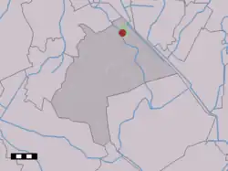 The village (dark red) and the statistical district (light green) of Nieuw-Annerveen in the municipality of Aa en Hunze.