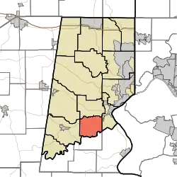 Location of Washington Township in Dearborn County