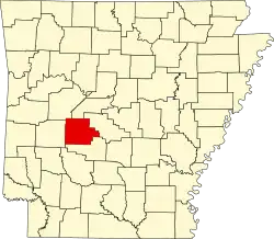 Map of Arkansas highlighting Garland County