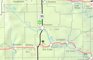 KDOT map of Elk County (legend)
