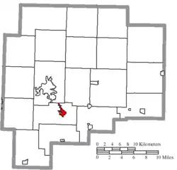 Location of Byesville in Guernsey County