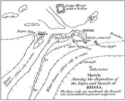 Map of Hadda by Charles Masson, 1841