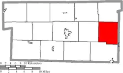 Location of Walnut Creek Township in Holmes County