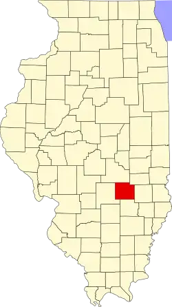 Map of Illinois highlighting Effingham County