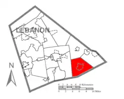 Location in Lebanon County, Pennsylvania