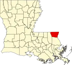Location within the U.S. state of Louisiana