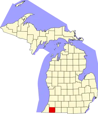 State map highlighting Cass County