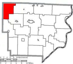 Location of Seneca Township in Monroe County