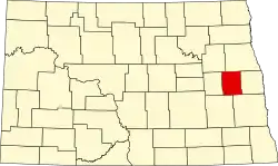 State map highlighting Steele County