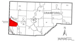Location of North Shenago Township in Crawford County