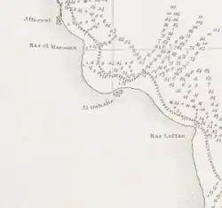 Al Huwaila (Al Owhale) in G.B. Bruck's 1824 map