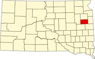 State map highlighting Hamlin County
