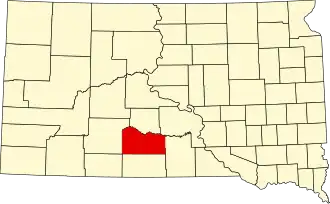 State map highlighting Mellette County
